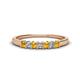 1 - Erica 2.50 mm Princess Cut Citrine and Lab Grown Diamond 7 Stone Wedding Band 