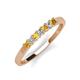 3 - Erica 2.50 mm Princess Cut Citrine and Lab Grown Diamond 7 Stone Wedding Band 