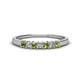 1 - Erica 2.50 mm Princess Cut Peridot and Lab Grown Diamond 7 Stone Wedding Band 
