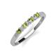 3 - Erica 2.50 mm Princess Cut Peridot and Lab Grown Diamond 7 Stone Wedding Band 