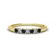 1 - Erica 2.50 mm Princess Cut Black and White Lab Grown Diamond 7 Stone Wedding Band 
