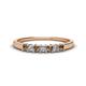 1 - Erica 2.50 mm Princess Cut Smoky Quartz and Lab Grown Diamond 7 Stone Wedding Band 