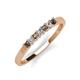 3 - Erica 2.50 mm Princess Cut Smoky Quartz and Lab Grown Diamond 7 Stone Wedding Band 