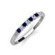 3 - Erica 2.50 mm Princess Cut Blue Sapphire and Lab Grown Diamond 7 Stone Wedding Band 