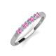 3 - Erica 2.50 mm Princess Cut Pink Sapphire and Lab Grown Diamond 7 Stone Wedding Band 