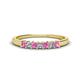 1 - Erica 2.50 mm Princess Cut Pink Sapphire and Lab Grown Diamond 7 Stone Wedding Band 