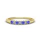 1 - Erica 2.50 mm Princess Cut Tanzanite and Lab Grown Diamond 7 Stone Wedding Band 
