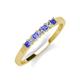 3 - Erica 2.50 mm Princess Cut Tanzanite and Lab Grown Diamond 7 Stone Wedding Band 