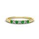 1 - Erica 2.50 mm Princess Cut Green Garnet and Lab Grown Diamond 7 Stone Wedding Band 