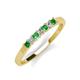 3 - Erica 2.50 mm Princess Cut Green Garnet and Lab Grown Diamond 7 Stone Wedding Band 