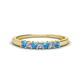 1 - Erica 2.50 mm Princess Cut Blue Topaz and Lab Grown Diamond 7 Stone Wedding Band 