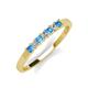 3 - Erica 2.50 mm Princess Cut Blue Topaz and Lab Grown Diamond 7 Stone Wedding Band 