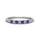 1 - Erica 2.50 mm Princess Cut Iolite and Lab Grown Diamond 7 Stone Wedding Band 