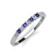 3 - Erica 2.50 mm Princess Cut Iolite and Lab Grown Diamond 7 Stone Wedding Band 