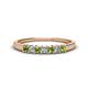 1 - Erica 2.50 mm Princess Cut Peridot and Lab Grown Diamond 7 Stone Wedding Band 