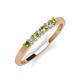3 - Erica 2.50 mm Princess Cut Peridot and Lab Grown Diamond 7 Stone Wedding Band 