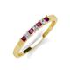 3 - Erica 2.50 mm Princess Cut Rhodolite Garnet and Lab Grown Diamond 7 Stone Wedding Band 