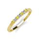 3 - Erica 2.50 mm Princess Cut Yellow Sapphire and Lab Grown Diamond 7 Stone Wedding Band 