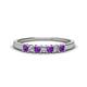 1 - Erica 2.50 mm Princess Cut Amethyst and Lab Grown Diamond 7 Stone Wedding Band 
