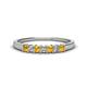 1 - Erica 2.50 mm Princess Cut Citrine and Lab Grown Diamond 7 Stone Wedding Band 