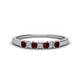 1 - Erica 2.50 mm Princess Cut Red Garnet and Lab Grown Diamond 7 Stone Wedding Band 