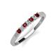 3 - Erica 2.50 mm Princess Cut Red Garnet and Lab Grown Diamond 7 Stone Wedding Band 