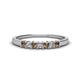 1 - Erica 2.50 mm Princess Cut Smoky Quartz and Lab Grown Diamond 7 Stone Wedding Band 