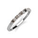 3 - Erica 2.50 mm Princess Cut Smoky Quartz and Lab Grown Diamond 7 Stone Wedding Band 