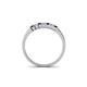 5 - Erica 2.00 mm Princess Cut Blue Sapphire and Lab Grown Diamond 7 Stone Wedding Band 