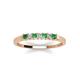 4 - Erica 2.00 mm Princess Cut Green Garnet and Lab Grown Diamond 7 Stone Wedding Band 