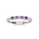 4 - Erica 2.00 mm Princess Cut Amethyst and Lab Grown Diamond 7 Stone Wedding Band 