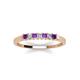 4 - Erica 2.00 mm Princess Cut Amethyst and Lab Grown Diamond 7 Stone Wedding Band 