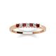 4 - Erica 2.00 mm Princess Cut Red Garnet and Lab Grown Diamond 7 Stone Wedding Band 