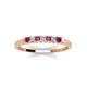 4 - Erica 2.00 mm Princess Cut Rhodolite Garnet and Lab Grown Diamond 7 Stone Wedding Band 