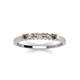4 - Erica 2.00 mm Princess Cut Smoky Quartz and Lab Grown Diamond 7 Stone Wedding Band 
