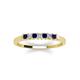 4 - Erica 2.00 mm Princess Cut Blue Sapphire and Lab Grown Diamond 7 Stone Wedding Band 