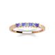 4 - Erica 2.00 mm Princess Cut Tanzanite and Lab Grown Diamond 7 Stone Wedding Band 