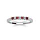 4 - Erica 2.00 mm Princess Cut Red Garnet and Lab Grown Diamond 7 Stone Wedding Band 