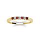 4 - Erica 2.00 mm Princess Cut Red Garnet and Lab Grown Diamond 7 Stone Wedding Band 