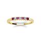 4 - Erica 2.00 mm Princess Cut Rhodolite Garnet and Lab Grown Diamond 7 Stone Wedding Band 