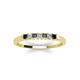 4 - Erica 2.00 mm Princess Cut Black and White Lab Grown Diamond 7 Stone Wedding Band 