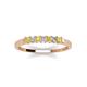 4 - Erica 2.00 mm Princess Cut Yellow Sapphire and Lab Grown Diamond 7 Stone Wedding Band 