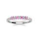 4 - Erica 2.00 mm Princess Cut Pink Sapphire and Lab Grown Diamond 7 Stone Wedding Band 
