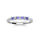 4 - Erica 2.00 mm Princess Cut Tanzanite and Lab Grown Diamond 7 Stone Wedding Band 