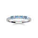 4 - Erica 2.00 mm Princess Cut Blue Topaz and Lab Grown Diamond 7 Stone Wedding Band 