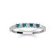 4 - Erica 2.00 mm Princess Cut Blue and White Lab Grown Diamond 7 Stone Wedding Band 