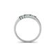 5 - Erica 2.00 mm Princess Cut Blue and White Lab Grown Diamond 7 Stone Wedding Band 