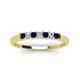 4 - Erica 2.50 mm Princess Cut Blue Sapphire and Lab Grown Diamond 7 Stone Wedding Band 