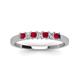 4 - Erica 2.50 mm Princess Cut Ruby and Lab Grown Diamond 7 Stone Wedding Band 