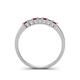 5 - Erica 2.50 mm Princess Cut Ruby and Lab Grown Diamond 7 Stone Wedding Band 